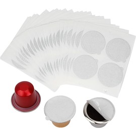 Aluminum Espresso Lids Foil Seals Stickers for Reusable Espresso Capsules Refillable Coffee Pods Stainless Steel Cups Filters Compatible with Nespresso Original Line Machines (100 Pcs Lids (37mm))