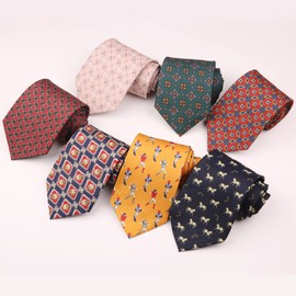 WANYING Men's Vintage Retro 9 cm 3.54 Inch Width Tie Wide Necktie Stylish Fashion Colourful Ties Printed Floweral Pattern - Red