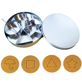 Korean Dalgona Cookie Cutter - Stainless Steel Cookie Cutters Biscuit Molds, Chocolate Molds, Umbrella Star Triangle Circle Cookie Cutter - Sugar Biscuit Kit for Family And Party Game 6PC Set