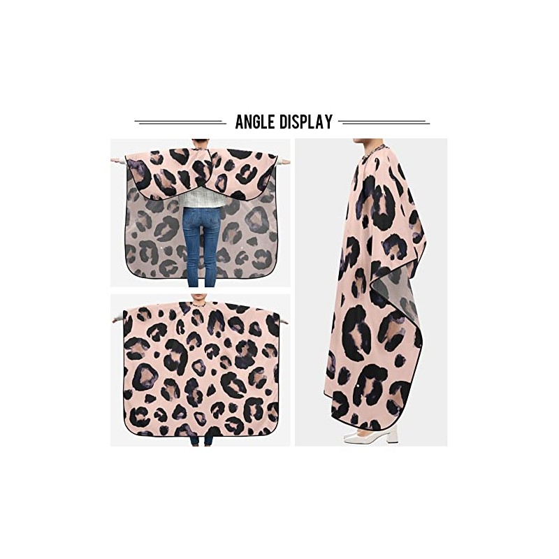 Delantal de peluquería con estampado de leopardo, color rosa, capa