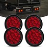 Nilight 4PCS 4” 12LED Red Round Stop Brake Turn Tail