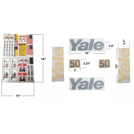 YALE 50  FORKLIFT STICKERS + FORKLIFT DECAL KIT OSHA SAFETY LEGAL 2 PAGES