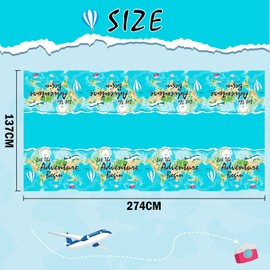 WERNNSAI Adventure Awaits Party Tablecloth - 2 Pack 137 x 274 cm Travel Themed Party Supplies Rectangle Plastic Table Cover Bon Voyage Party Decorations for Retirement Graduation Baby Shower