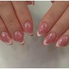 SXVME Uñas postizas Cat Eye en almendra, uñas cortas de