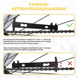 UETSNOR Chain Riveter Bicycle, Bicycle Chain Repair Set 2.0, 4 Pairs Bicycle Chain Rivets, Chain Gauge Bicycle, Bicycle Chain Rivets and Chain Lock Pliers, for 6-12 Speed Bicycle Chain Tool