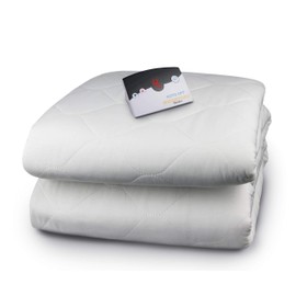 BIDDEFORD BLANKETS Quilted Electric Heated Mattress Pad with Digital Controller, Twin, White