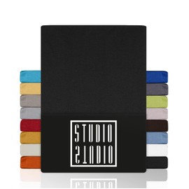 Studio Basic Fitted Sheet 90 x 200 cm, 100% Combed Cotton, Oeko-Tex 100, Brand Quality, Flat Sheet 90 x 200 cm for All Standard Mattresses up to 25 cm Height, Anthracite