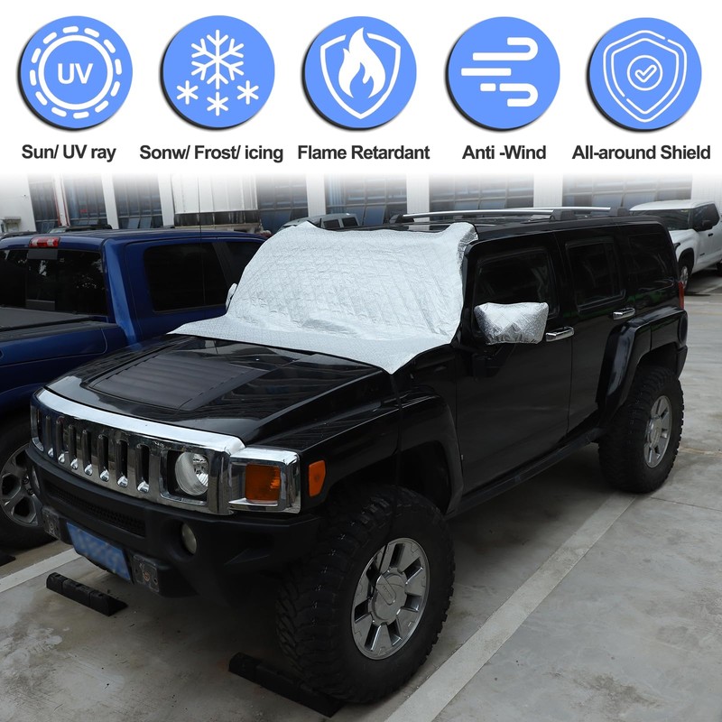 Windshield Snow Cover Compatible with Hummer H3 2005-2009, Car Snow