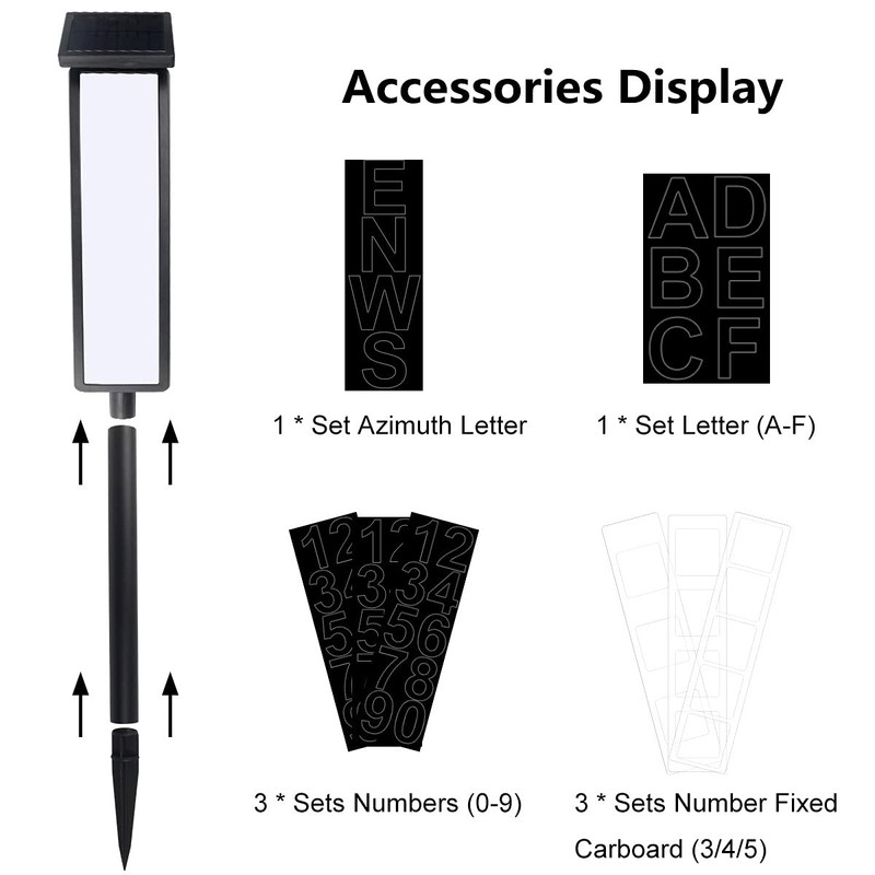 FLSEPAMB Solar Address Sign Lighted Solar House Numbers for Outside