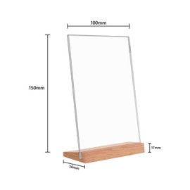 Set of 2 Vertical Photo Frame Acrylic Standing Sign Holder L Shape Photo Card Holder Clear Acrylic Menu Stand Pop Stand (A6)