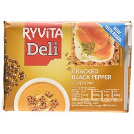 Ryvita Cracked Black Pepper Crispbread 200 g (Pack of 4)