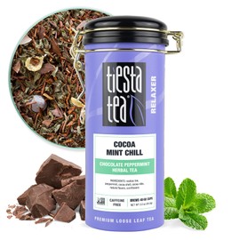 Tiesta Tea - Cocoa Mint Chill Loose Leaf Tea, Chocolate Peppermint Herbal Rooibos Blend, Non-Caffeinated, Brew Hot or Iced, Refillable Tin, Makes Up to 50 Cups, 3 Ounce
