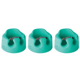 Bumbo Baby Floor Seat Portable Infant Booster Chair for Sitting Support, Activity and Feeding, 15 x 15 x 9.3 Inches, 3 Pack, Aqua