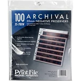 100x Printfile Archival Storage Sheets 35mm 135 Negative Page Preservers 35-7BXW