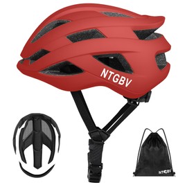 NTGBV Adult Bike Helmet for Men/Women with Helmet Bag 2 Removable Moisture-Wicking Liners Adjustable Dial Comfort Fit Lightweight Shockproof CPSC 1203 Safety Certified for Road-Ready/Urban-Commute/MTB