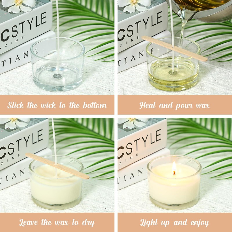 SUPMIND 30 Pack 4oz Clear Candle Jars, Small Wide Mouth