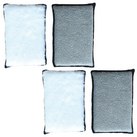 4 PCS Car Double-Sided Velvet Scrubber Pads, Detailing Sponge for Car Washing & Cleaning
