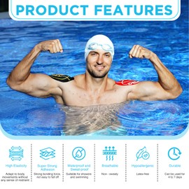 OK TAPE Pearlescent Printed Muscle Tape Pre-Cut Strips, 20PCS,Green,Xtreme Synthetic Kinesiology Tape for Joint & Muscle Support,Durable and Breathable, 2in×16.4ft Roll