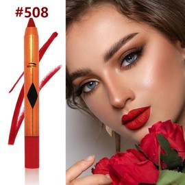 Hxssll Crayon Matte Lipstick Lip Liner Pencil, Moisture Smooth Lipstick Pencil,With pencil sharpener Sharpenable Lip Pencil, Ultimate Lip Crayon for Women Smudgeproof Waterproof 508#