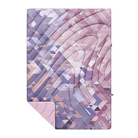 Rumpl Original Puffy Blanket - Warm Puffy Camping Blanket, 100% Recycled Polyester Insulation, Lightweight, Packable, Water-Resistant, Outdoor Puffer Blanket, 52"x75", Geo Rose