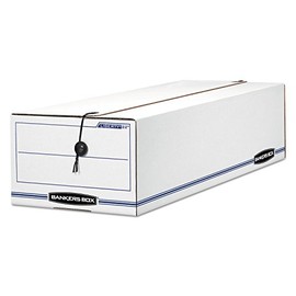Bankers Box Liberty Check and Form Boxes, 9" X 24.25" X 7.5", White/Blue, 12/Carton