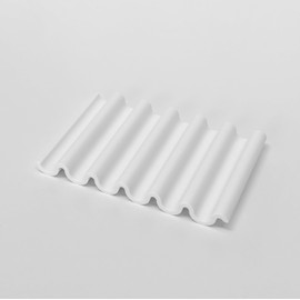 PurePrint3D PLA Soap Dish - Wavy Non-Slip Soap Dish with Drain, Sustainable, Hygienic and Easy to Clean (White)