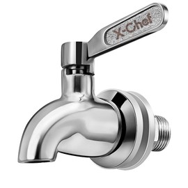 X-Chef Beverage Dispenser Spigot Replacement, Stainless Steel Metal Spigot for Glass Jar & Drink Dispenser