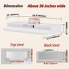 FIREGAS Range Hood 36 inch Under Cabinet, Ducted/Ductless Convertible Kitchen
