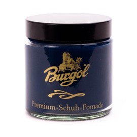 Burgol Pomade - Provides leather with nutrients. Mixed emulsion cream in 100 ml jar. Available in many colours., blue