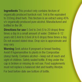 Organic Herbal Remedies 100 ml Burdock Tincture