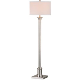 SAFAVIEH Lighting Collection Livia Modern Farmhouse Nickel 60-inch Living Room Bedroom Home Office Standing Floor Lamp (LED Bulb Included)