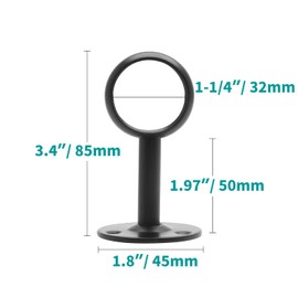 Biaungdo 1-1/4Inch Curtain Rod Ceiling Mount Brackets, Stainless Steel, Black, 4 Pack