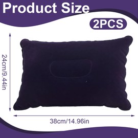 EIHI Pack of 2 38 x 24 cm Inflatable Outdoor Cushion Travel Pillow Beach Cushion for Camping / Travel with Removable Cushion Cover Ergonomic Cushion Comfortable for Travel/Outdoor Marine