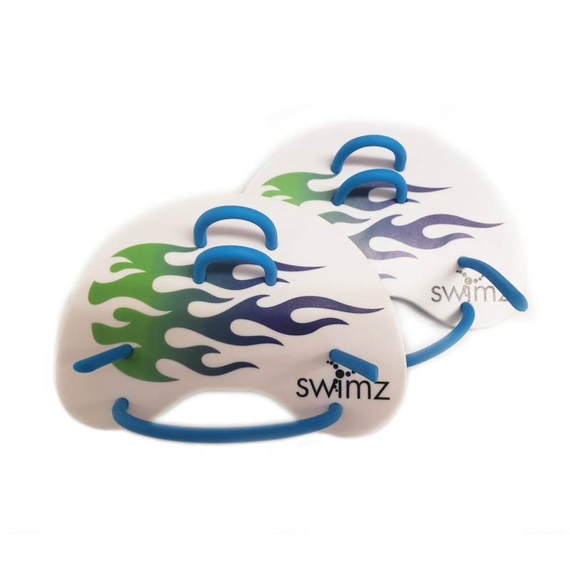 Swimz Swim Club Training Finger Paddles, Blue/Green, One Size