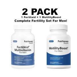 Fairhaven Health FertilAid for Men, Multivitamin for Men + MotilityBoost, Combo 2 PACK Set