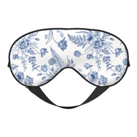 Vintage Blue Floral Peony Sleeping Eye Mask Eye Mask for Sleeping Soft Comfort Eye Shade Blackout Eye Cover for Deep Rest Travel Nap Meditation