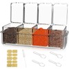 QIQN Clear Seasoning Box Acrylic Condiment Jars Storage Container Set