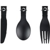 Explorer Bear Black Titanium Foldable Camping Utensil Set, 3 Pieces