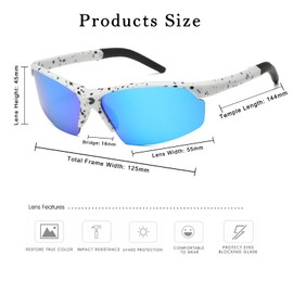 Long Keeper Sport Cycling Sunglasses for Men Women Folding Portable Driving Fishing Golf Baseball Softball Sunglasses
