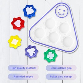 Gong gi Korean Game Squid Gong-Gi Game Poker Theme 5PCS Gong gi Stones Jacks Play Minigame Grasping Stones with Base Fun Board Reflex Challenge Play for Squid TV Fans Kids And Adults