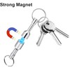 Magnetic Key Ring - Neodymium Magnet - Steel Casing, Silver,