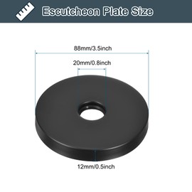 sourcing map Round Shower Arm Flange, 3.5" Stainless Steel Escutcheon Plate for Covering Gaps Holes, Fits All Standard Diameter Pipe, Black
