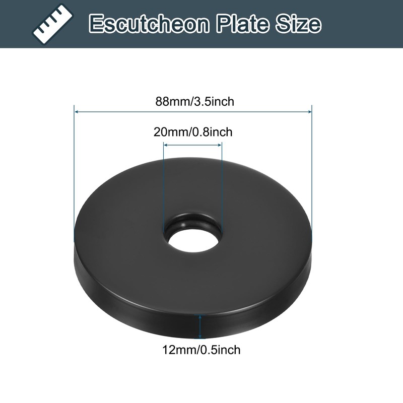sourcing map Round Shower Arm Flange, 3.5" Stainless Steel Escutcheon