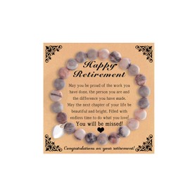 Retirement Gifts for Women Retirement Bracelet for Woman Healing Stone Bracelets Beaded Bracelets Going Away Gifts for Coworkers Inspirational Bracelet Cool Retirement Gifts for Men