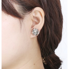 NLCAC Christmas Bow Earrings Studs 3 Pairs of Set Green Red Gift Bow Pierced Earrings Rose Gold