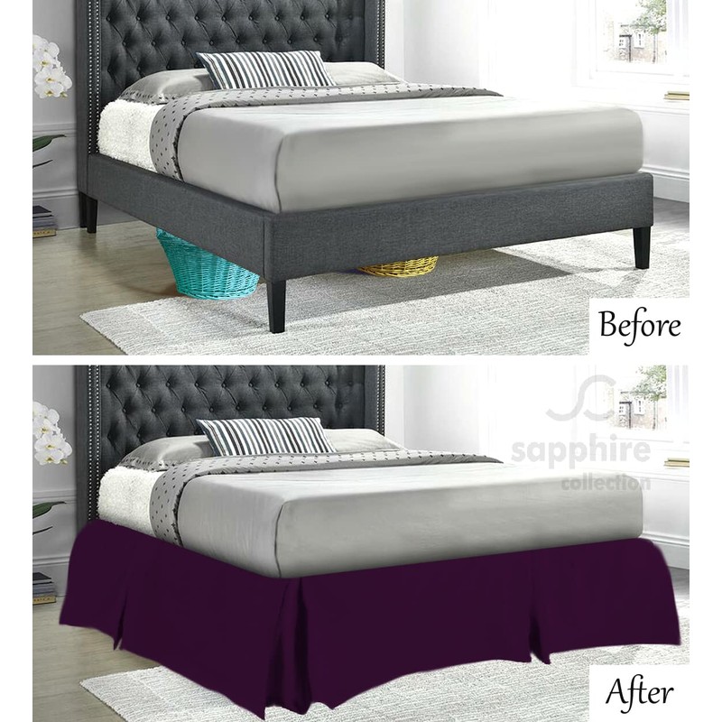 Sapphire Collection PLAIN DYED POLY COTTON PLEATED PLATFORM BASE VALANCE