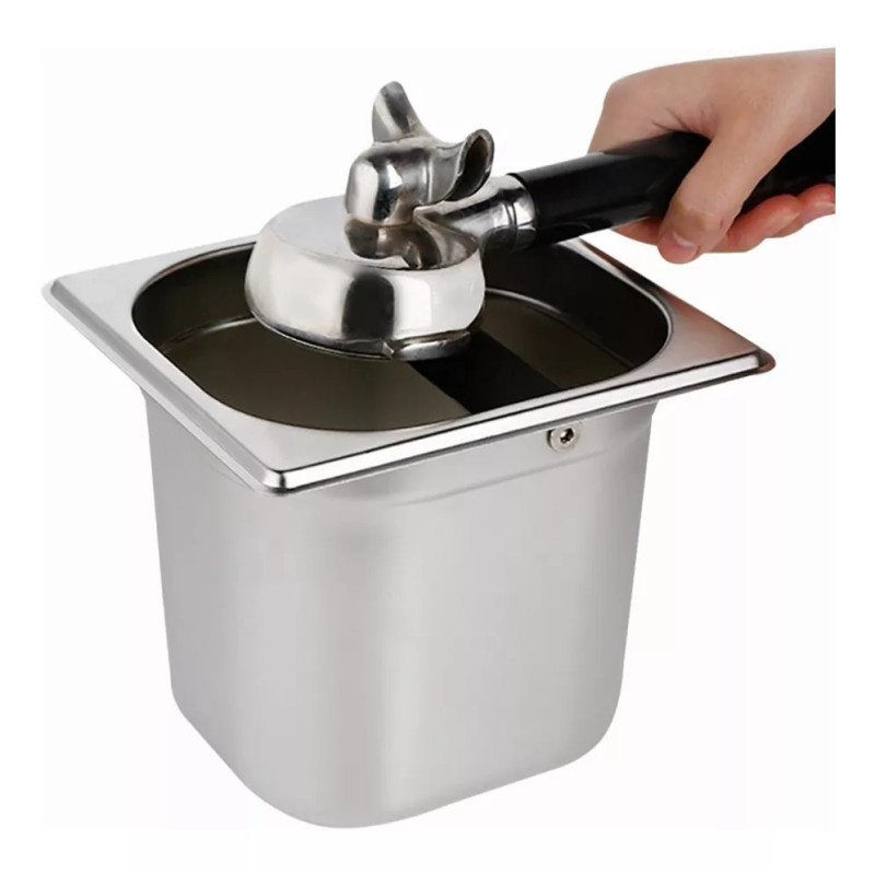Dilitools Caja De Golpe Acero Inox Para Cafe Bagazo Sexto