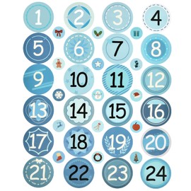 Advent Calendar Stickers Numbers, Advent Calendar Stickers 1-24, Stickers Advent Calendar Numbers, Advent Calendar Numbers, for Advent Calendar Crafts and Filling