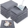 10 Pcs Waterproof Guinea Pig Pee Pad Guinea Pig Cat Dog Blankets Hamster Cage Liners Cage Accessories Coral Fleece Small Animals Blankets Bedding Mats Sleep Mat Pad Cover(Gray, 12 x 12 Inch)