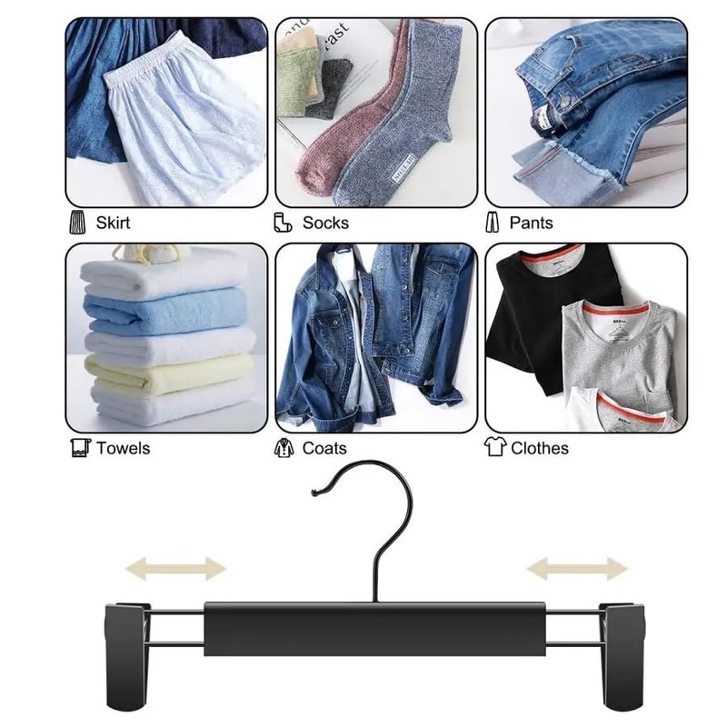 10 PACK Plastic Clothes Hanger; Clothes Pants Hangers Space-Saving Skirt